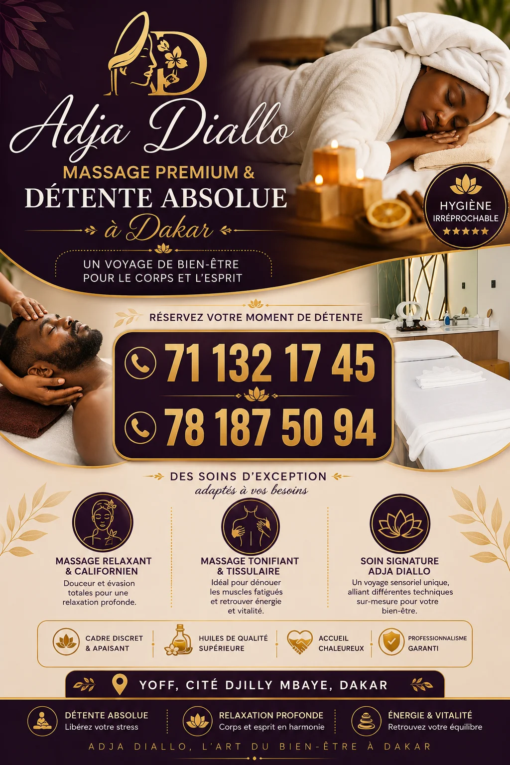 Adja Diallo – Massage Tonifiant & Tissulaire à Dakar