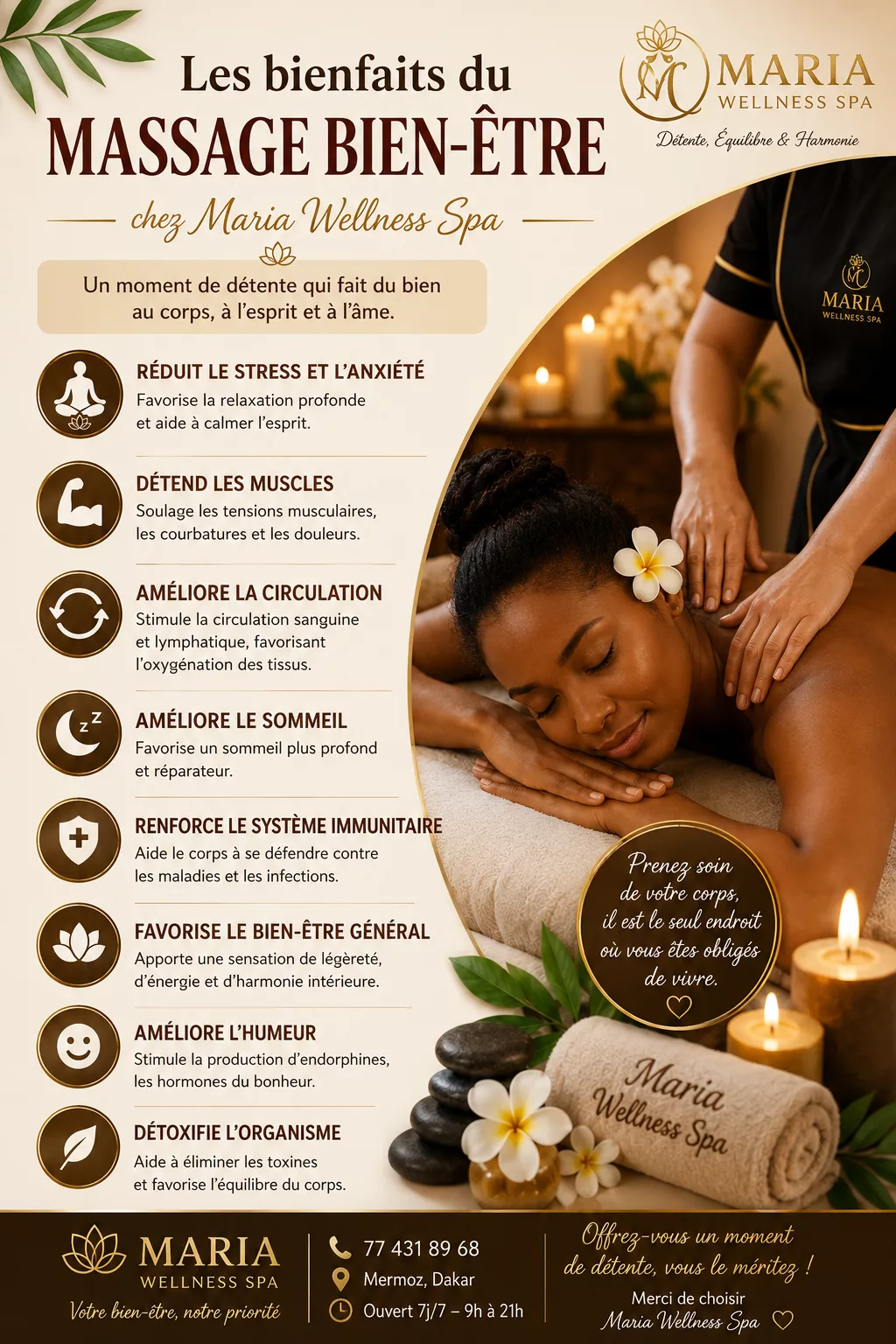 Massage et bien-être chez Maria Wellness Spa - Mermoz (Dakar)
