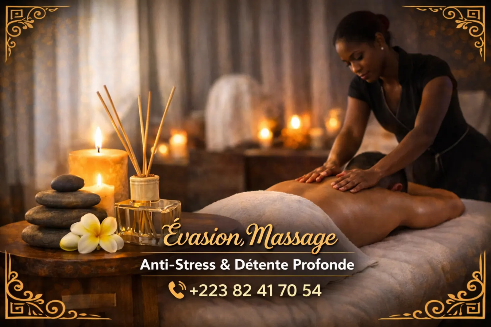 Massage anti-stress & détente profonde à Hamdallaye ACI 2000 – Évasion Massage